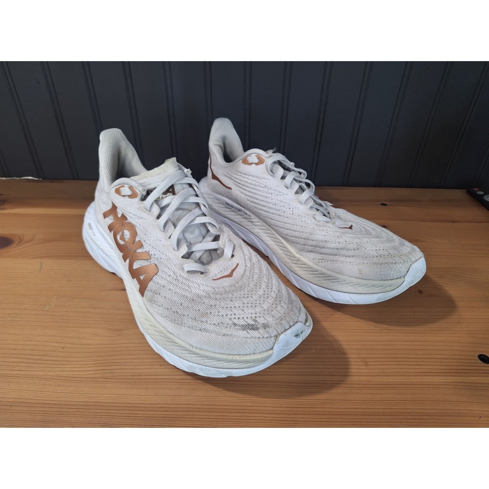Hoka Mach 5‎ Womens Running Shoes White Copper Size 9 B